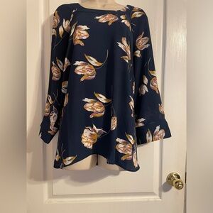 Daniel Rainn Navy Floral Blouse